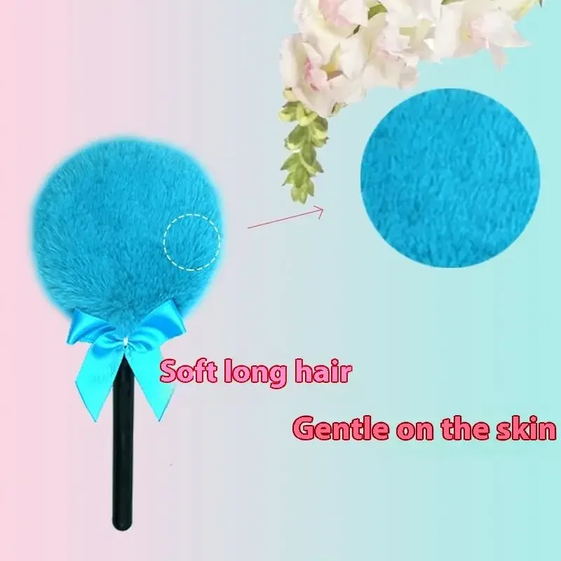 롤리팝 바디 파우더 어플리케이터 플러시 파우더 퍼프, 손잡이가 있는 바디 파우더 퍼프, 얼굴과 몸을 위한 부드러운 메이크업 도구, 사용하기 쉽습니다.