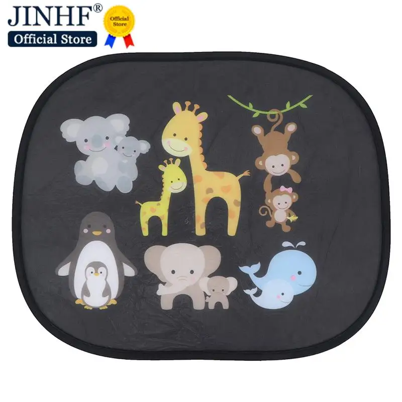 2PCS Window Sunshade Cover For Baby Kids Universal Car Styling Foldable Cute Cartoon Car Sun Shade Cover UV Protect Curtain Side