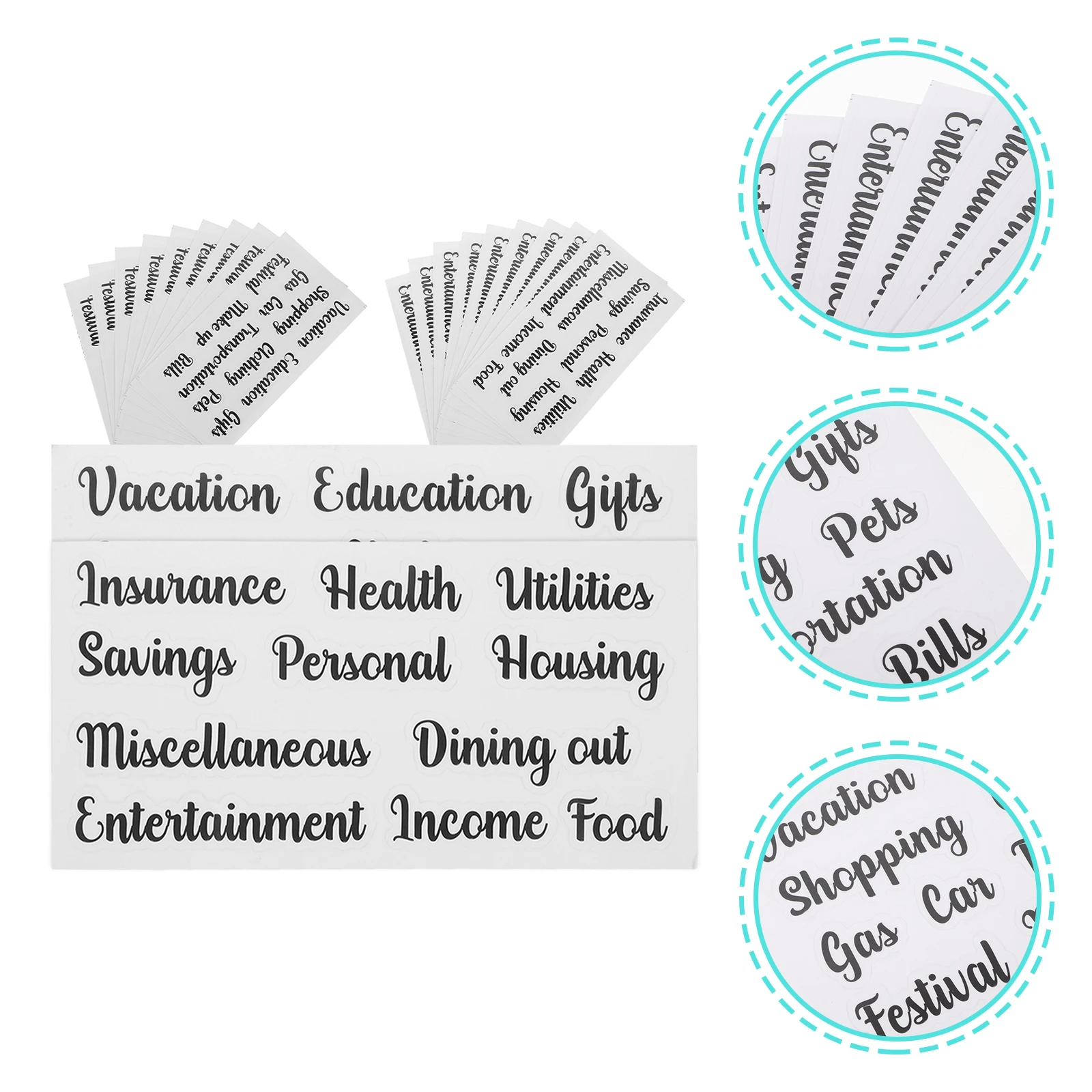 

10 Sets Soft Touch Cash Envelope Labels Multi-Function Budget Stickers Self-Adhesive Classifying Labeling Supplies For Planner