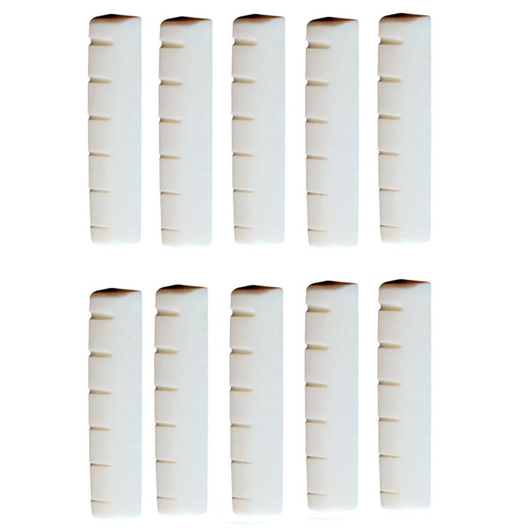 10x Gitarren-Sattel aus Knochen 45x6x9mm für Akustik-Folk-Gitarre, Gitarrenbauer
