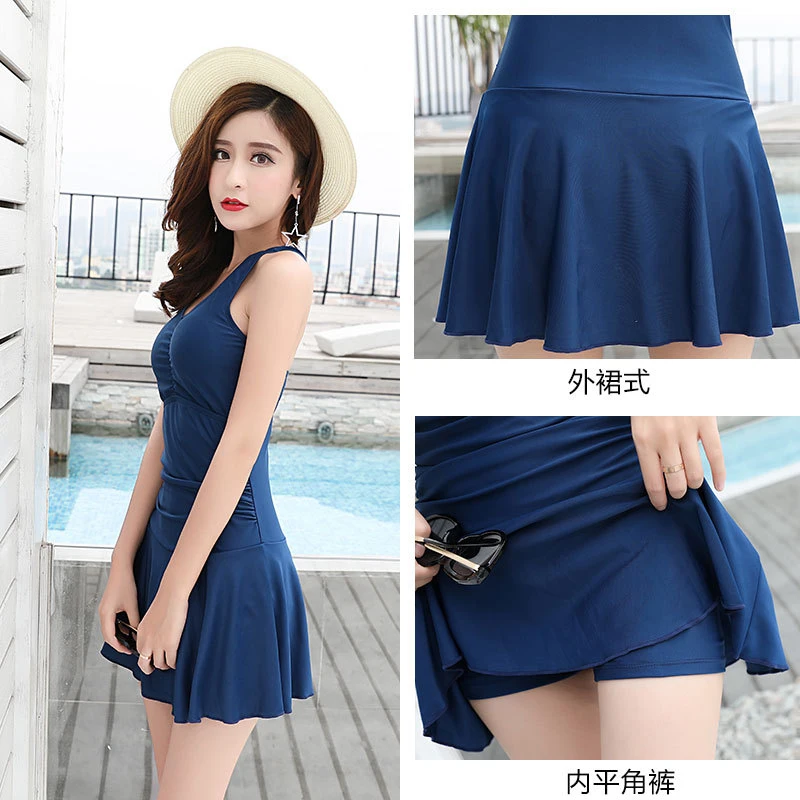2026Women's swimwear supply Conservative one-piece swimsuit Plus-size slimming beach swimsuit with safety shorts