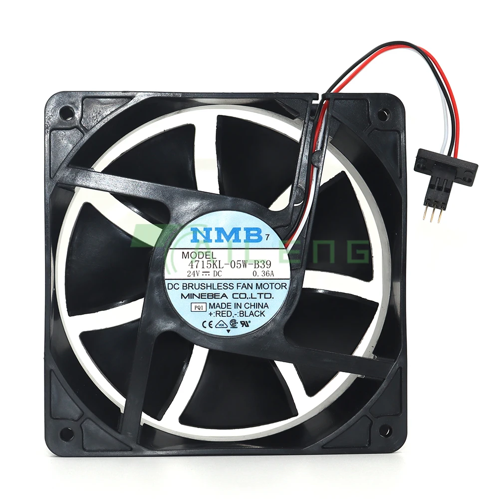 Ventilador de refrigeração do servidor FANUC 3-Wire, NMB, 4715KL-05W-B39, P62, DC, 24V, 0.30A, 120x120x38mm, 12038, Novo