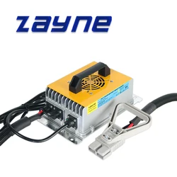 ZAYNE IP67 wodoodporna inteligentna ładowarka 48 V 50 Amp dla elektryczny wózek widłowy 2V 24S AGM akumulator kwasowo-ołowiowy i litowy 54.6V 58.4V 58.8V