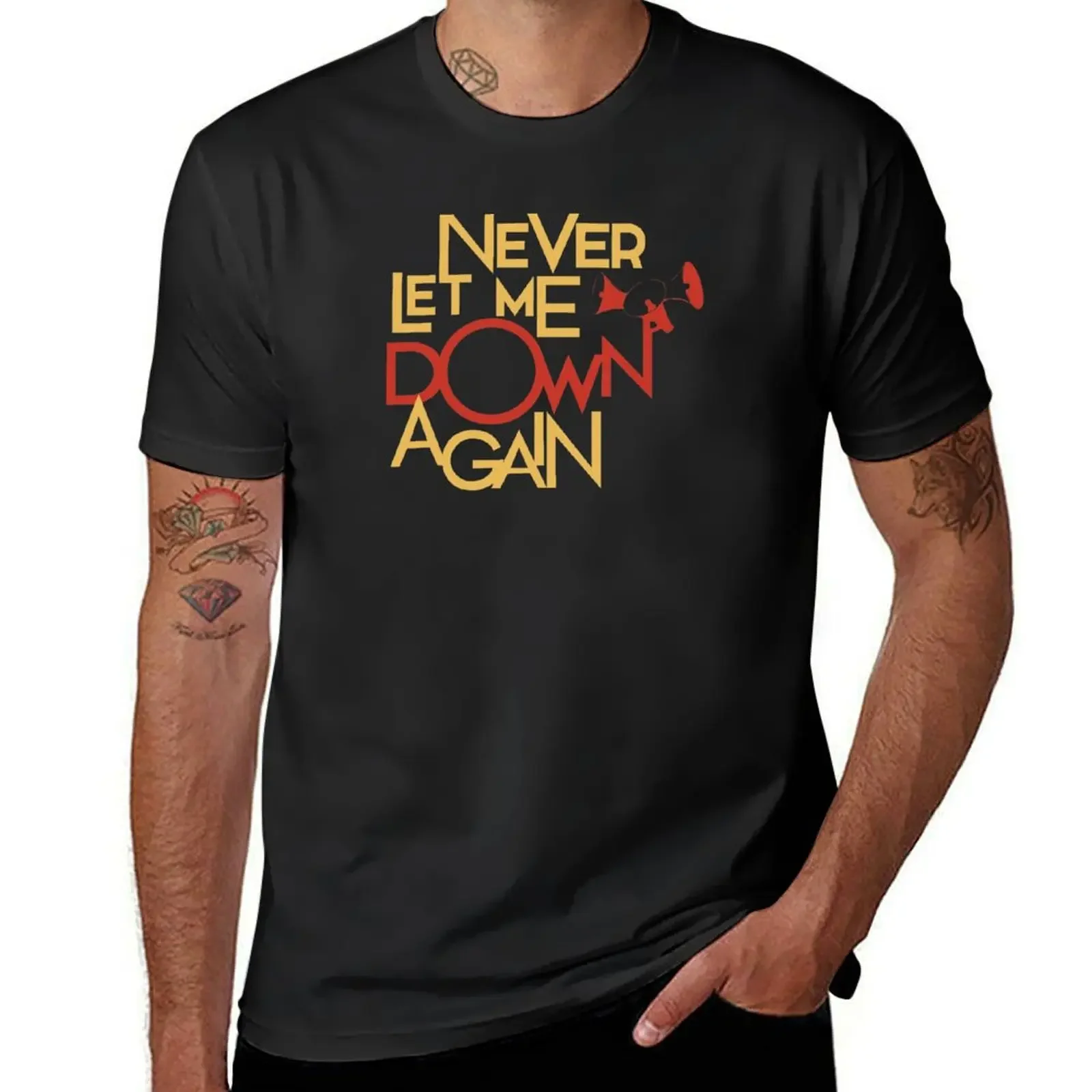 NEVER LET ME DOWN AGAIN T-Shirt vintage anime shirt heavyweights mens graphic t-shirts funny