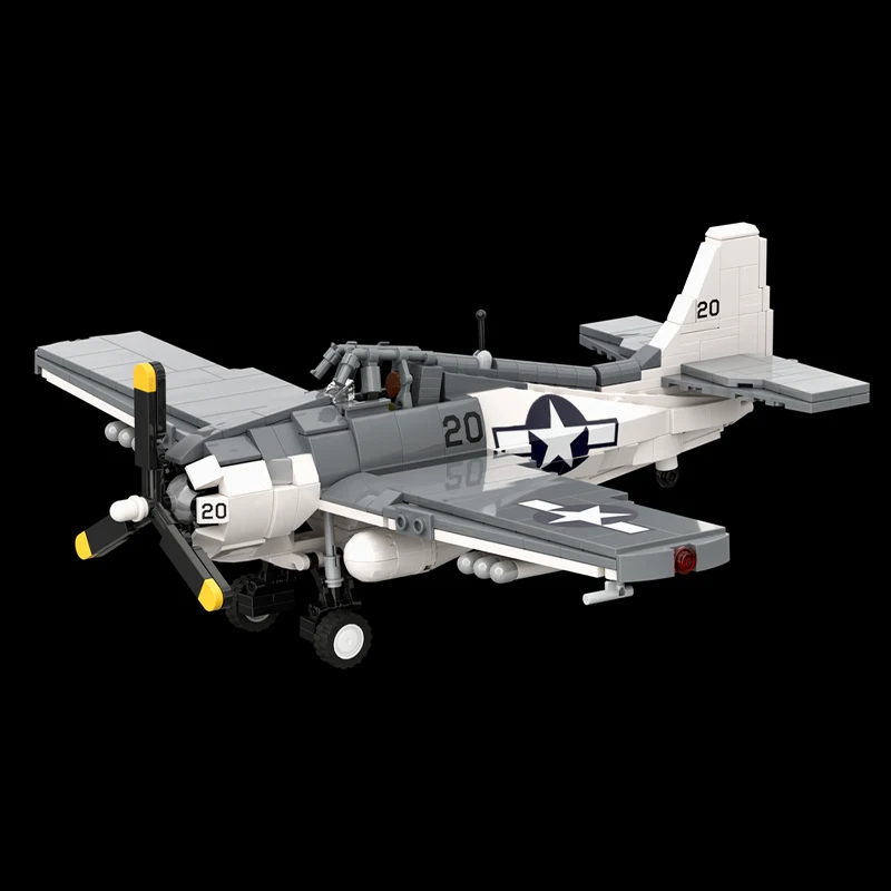 WW2 US Military Fighter FM-2 Wildcat Triple Pack Model Air Force Combat Aircraft MOC Building Blocks Toys Sets Kid's Xmas Gifts