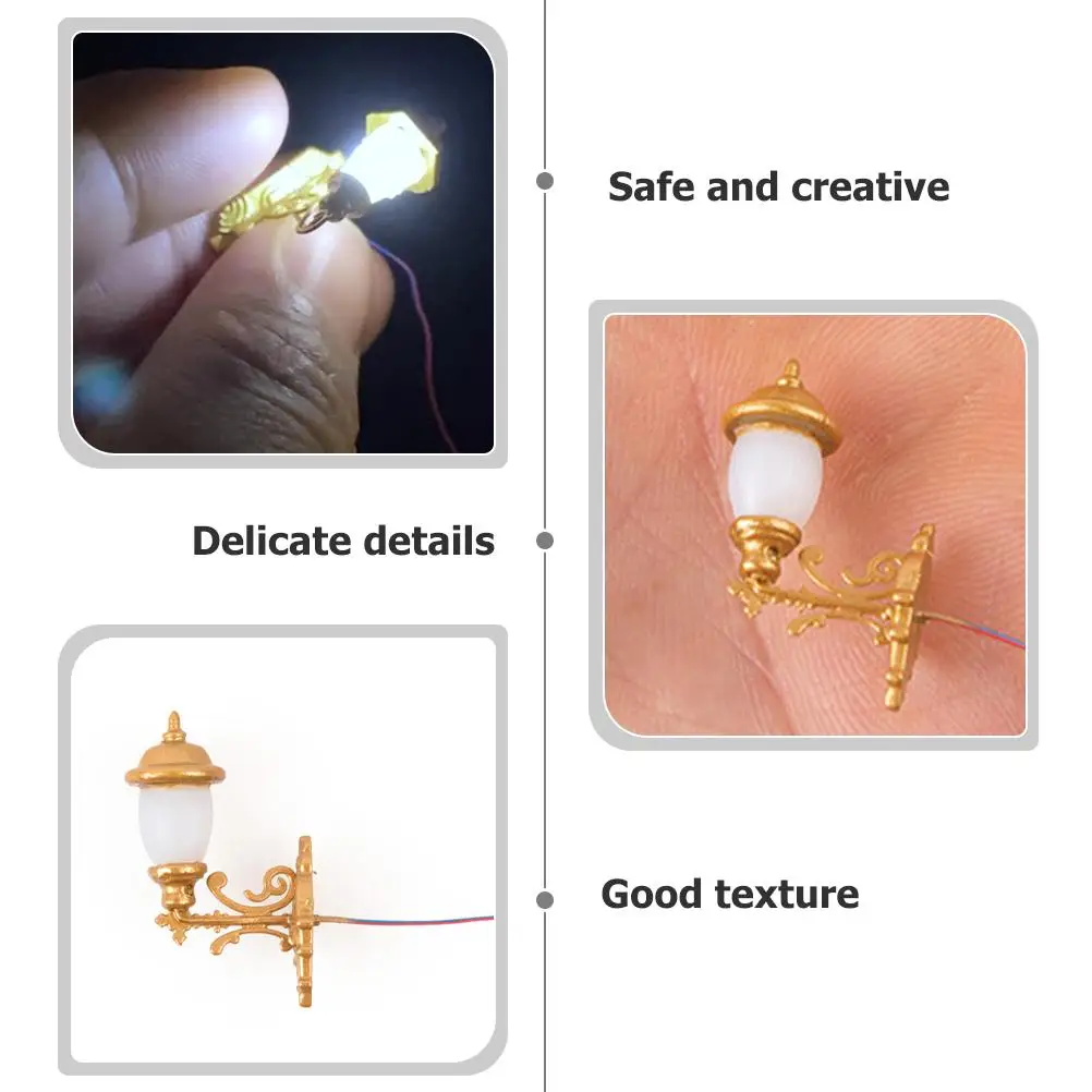 4 szt. Udekoruj domek dla lalek kinkiet latarnia miniatury Abs kinkiet DIY piaskownica