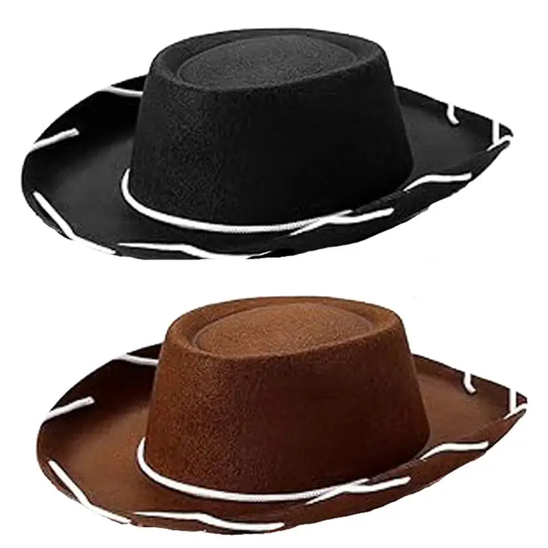 Kids Cowboy hat Wear-Resistant Fiber Western Big Eaves Cowboy Hat Multipurpose stylish Sun-proof Hat general for adults kids