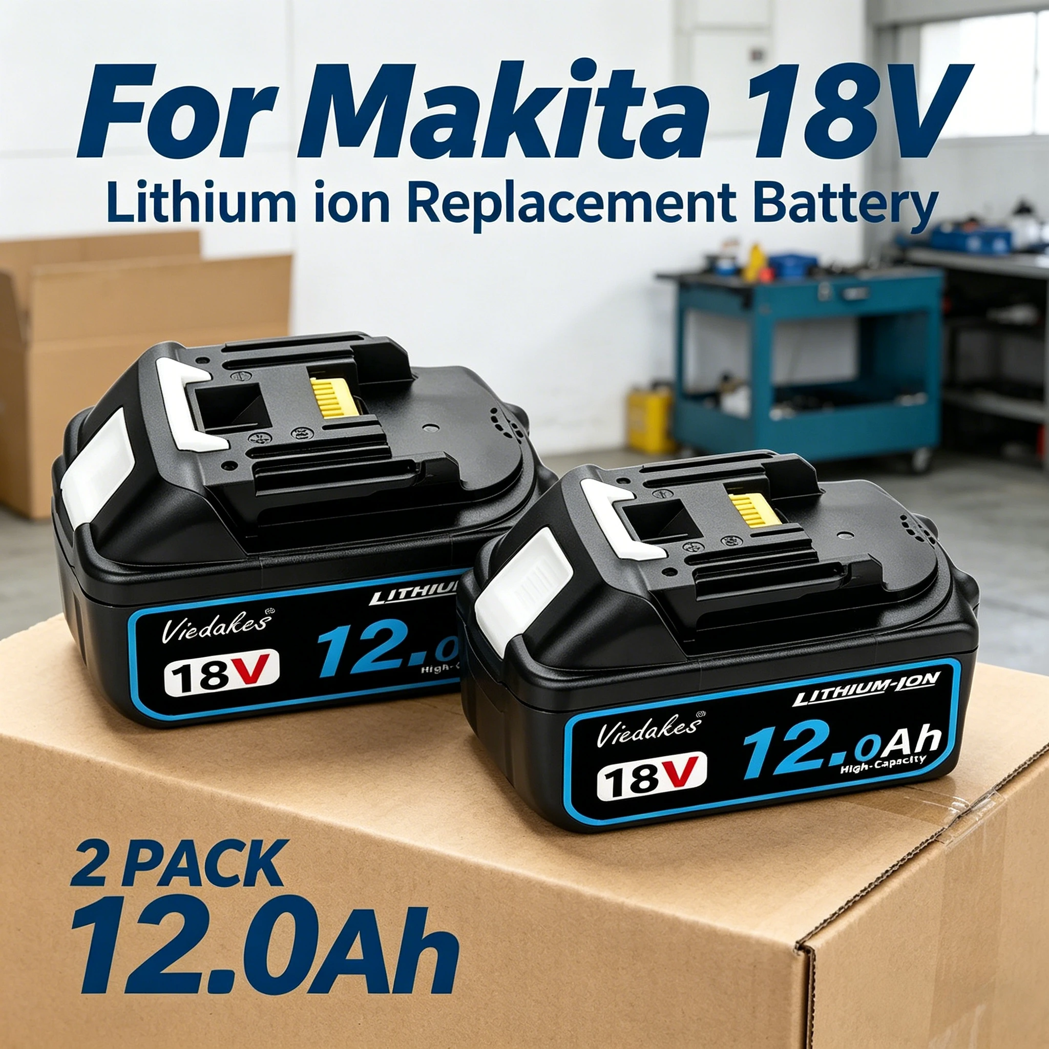 

12.0Ah for Makita 18v Battery Li-ion Replacement BL1860 BL1850 BL1840 BL1830 BL1815 Rechargeable Battery