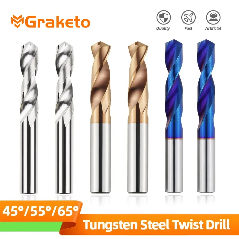Solid Carbide Twist Drill Bit – 5.2mm, TiAlN Coated, HRC65, For Hard Alloy, Stainless Steel & More