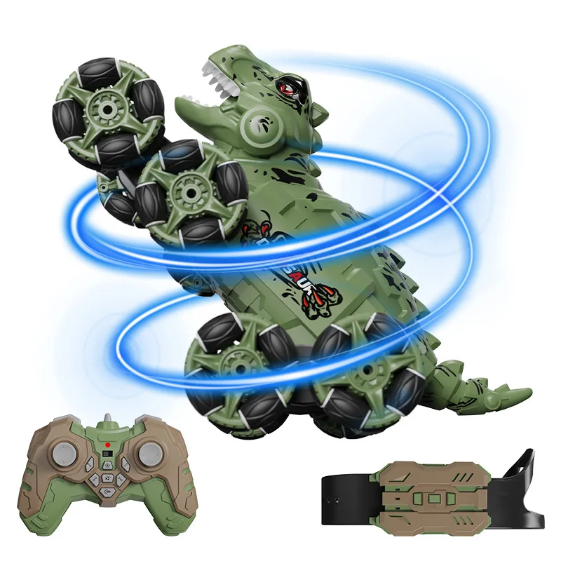 Remote controlled dinosaur car 2.4G-8 wheel stunt, with spray, gesture sensing and four-wheel drive climbing children's toys