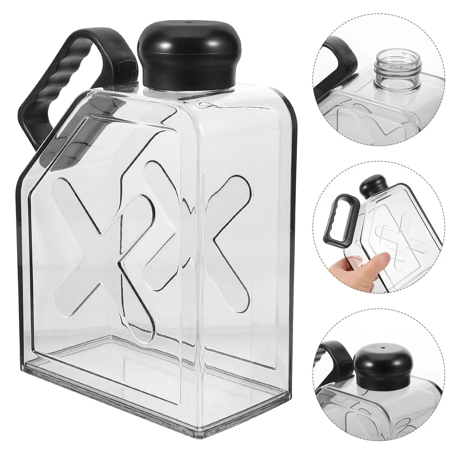 زجاجة مياه مسطحة مانعة للتسرب، قارورة سفر بلاستيكية متينة، غلاية مياه محمولة قابلة لإعادة الاستخدام، حاوية شرب للياقة البدنية في الهواء الطلق