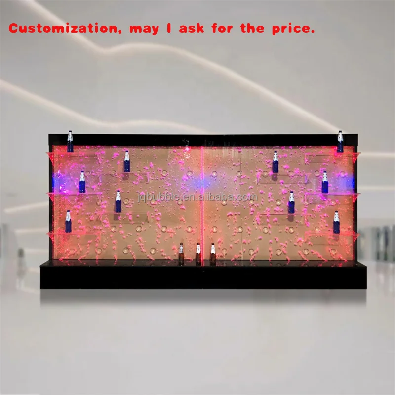 

custom.Color-changing LED Light-emitting Bubble Wall Acrylic Material Plus Wine Cabinet bar Hotel Decorative Bubble Wall