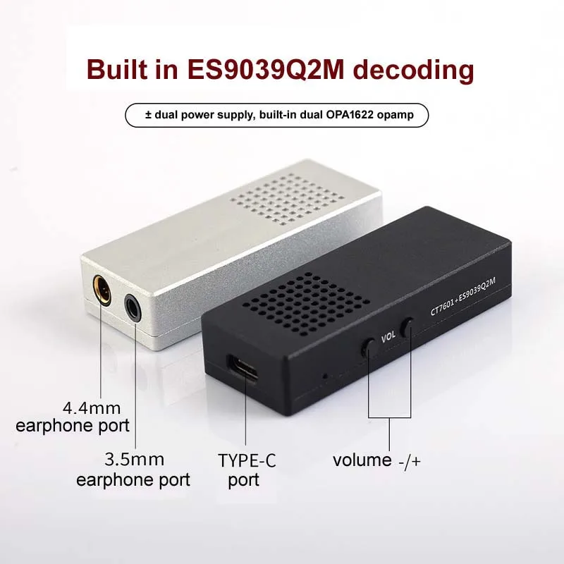 LUSYA S8 المحمولة ES9039Q2M التوازن فك المزدوج OPA1622 مضخم ضوت سماعات الأذن الهاتف الذيل الصغير كارت الصوت دعم DSD