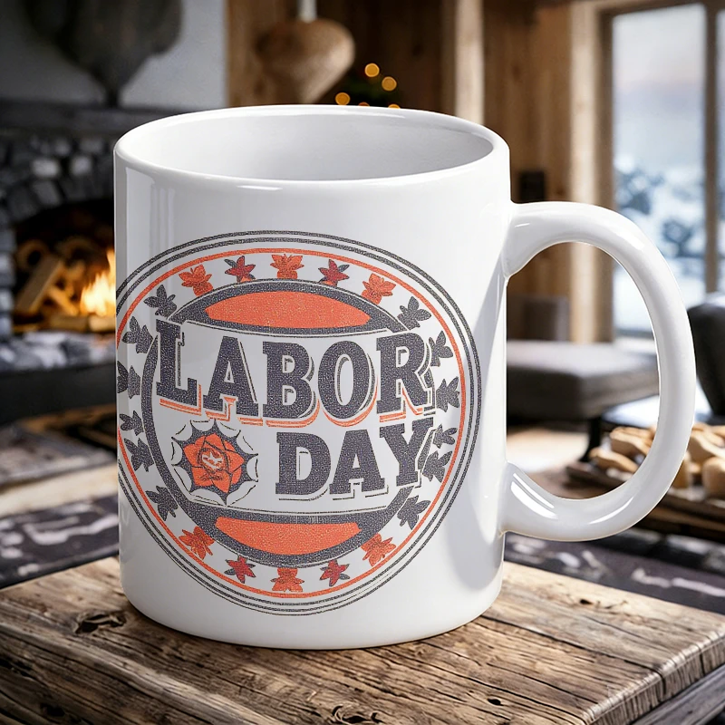 

Labour Day Mug Coffee Cup Ceramic Cup Vintage-Inspired Labor Day Commemorative keychain Print