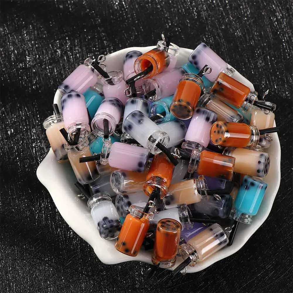 10 pcs Lovely Colorful Resin Earrings Bottle Necklace Gift For Girls Accessories Pendant Charms Jewelry Making DIY Making