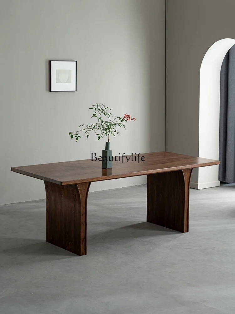 North American Black Walnut Solid Wood Dining Table Long Table Island Taipei European Pure Solid Wood Large Board