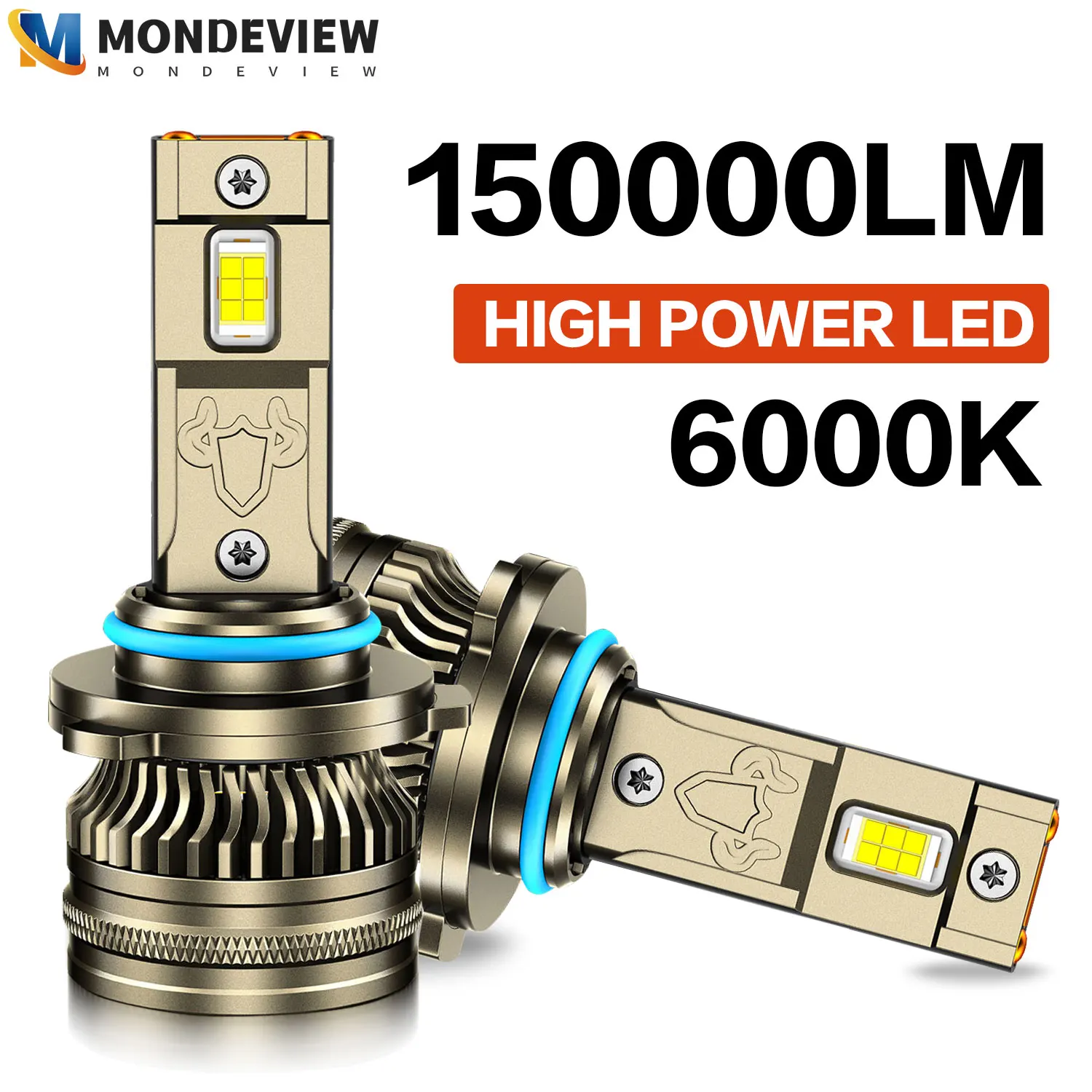 MONDEVIEW 2pcs K13 380W High-power Car Headlight H1 H4 H7 H11 9005 9006 9012 LED Bulb 150000LM High Brightness Running Light