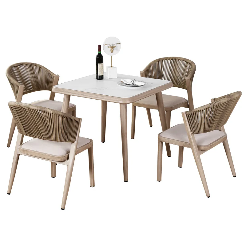 

Table and chair courtyard outdoor open-air garden leisure balcony waterproof sunscreen villa rock slab