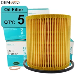 Set Of 5, Oil Filter 11427541827 For Alpina B3 BMW X1 X4 435i 535xi 535i M3 M4 E70 E71 E82 E83 F11 F15 F31 F32 F34 F35 E81 F80