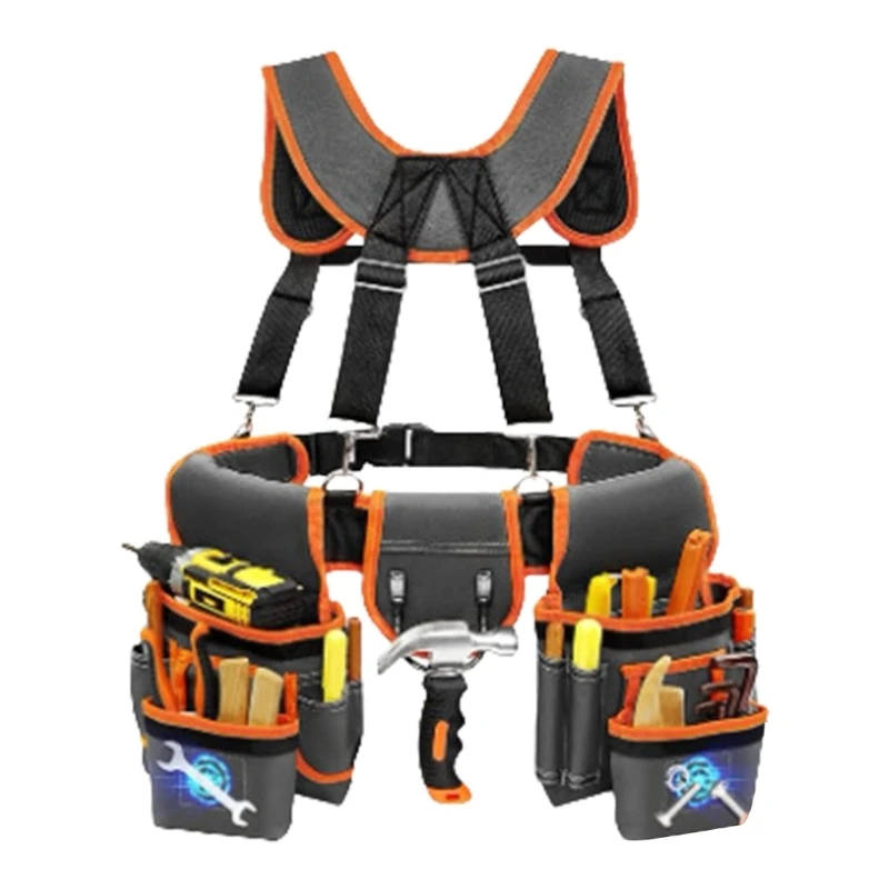 

5asd Многоцелевой магнитный пояс для инструментов Съемная регулируемая поясная сумка для инструментов на подтяжках