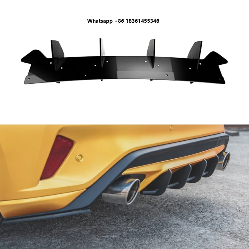 

For Focus ST MK4 2019-2022 Accessories Hot Sell Car Rear Bumper Diffuser Lip Glossy Black