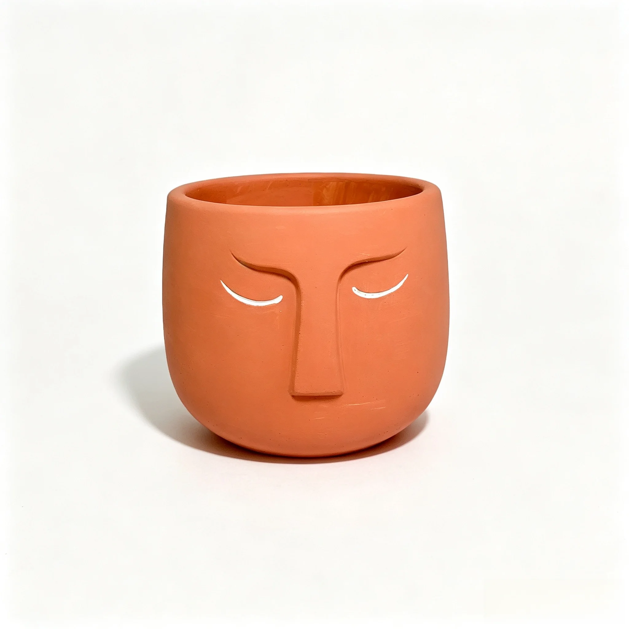 Mini Face Ceramic Planter Pot, Abstract Human Face Succulent Cactus Flower Pot, Small Decorative Plant Container for Home Desk