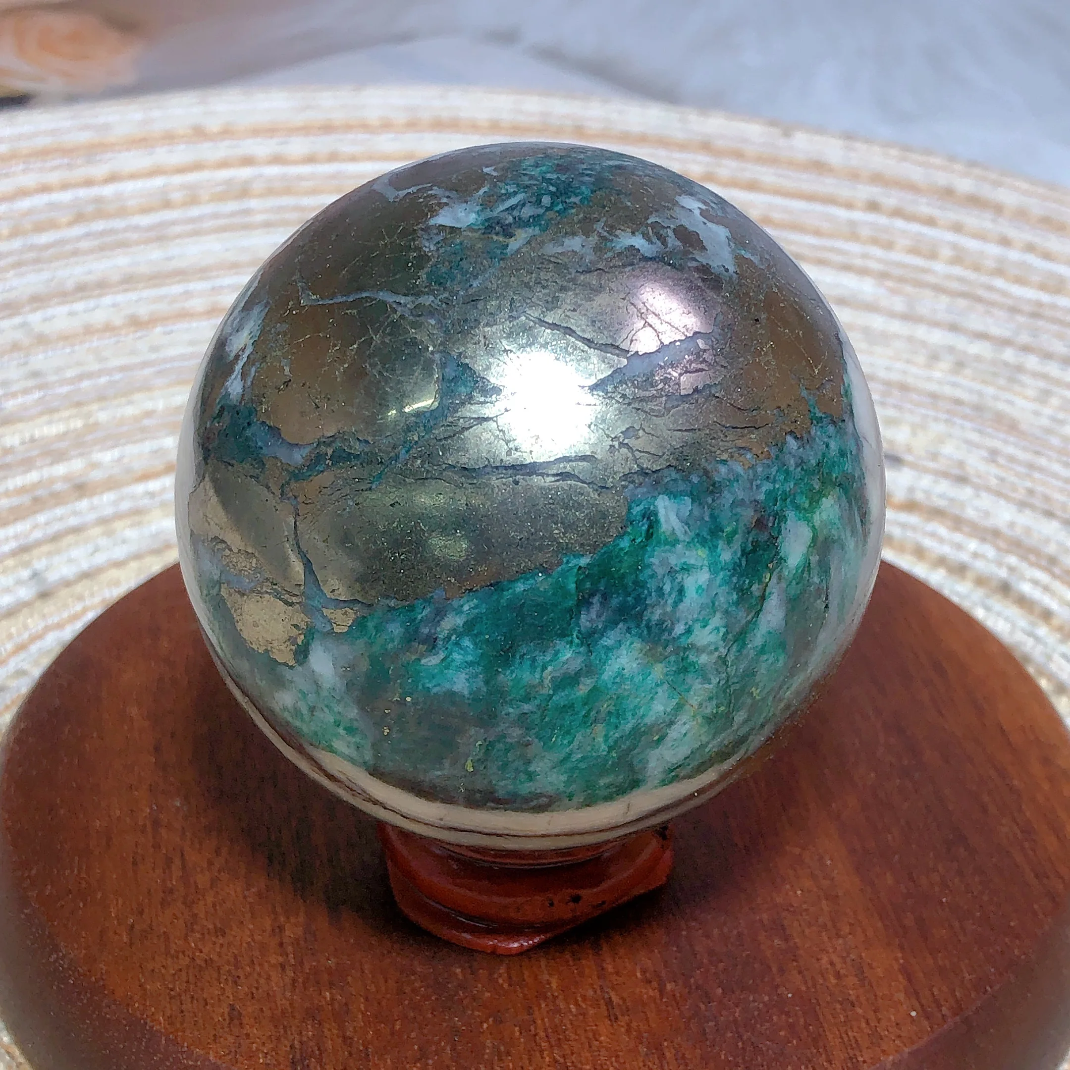 

Natural Crystals Dioptase Pyrite Sphere Balls Polished Room Decor Energy Gift Mineral Ore Stone