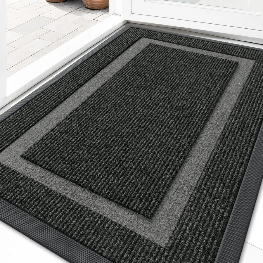 

Front Door Mat Indoor Outdoor Entrance, Waterproof AllSeason, AllWeather Doormat, Sturdy Natural Rubber, Fade Resistant, Low Pro