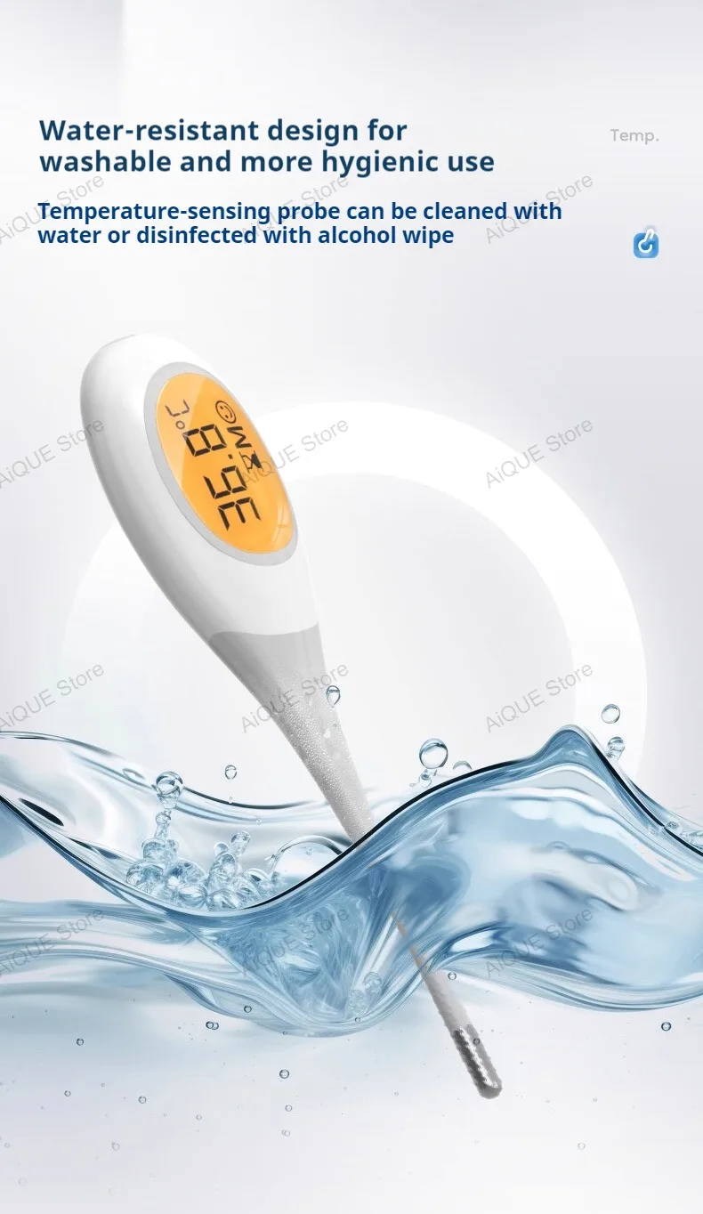 8 Seconds Backlit Fever Thermometer Medical Household Digital LCD Medical Fast Measure Kids Baby Child Adult Body Soft