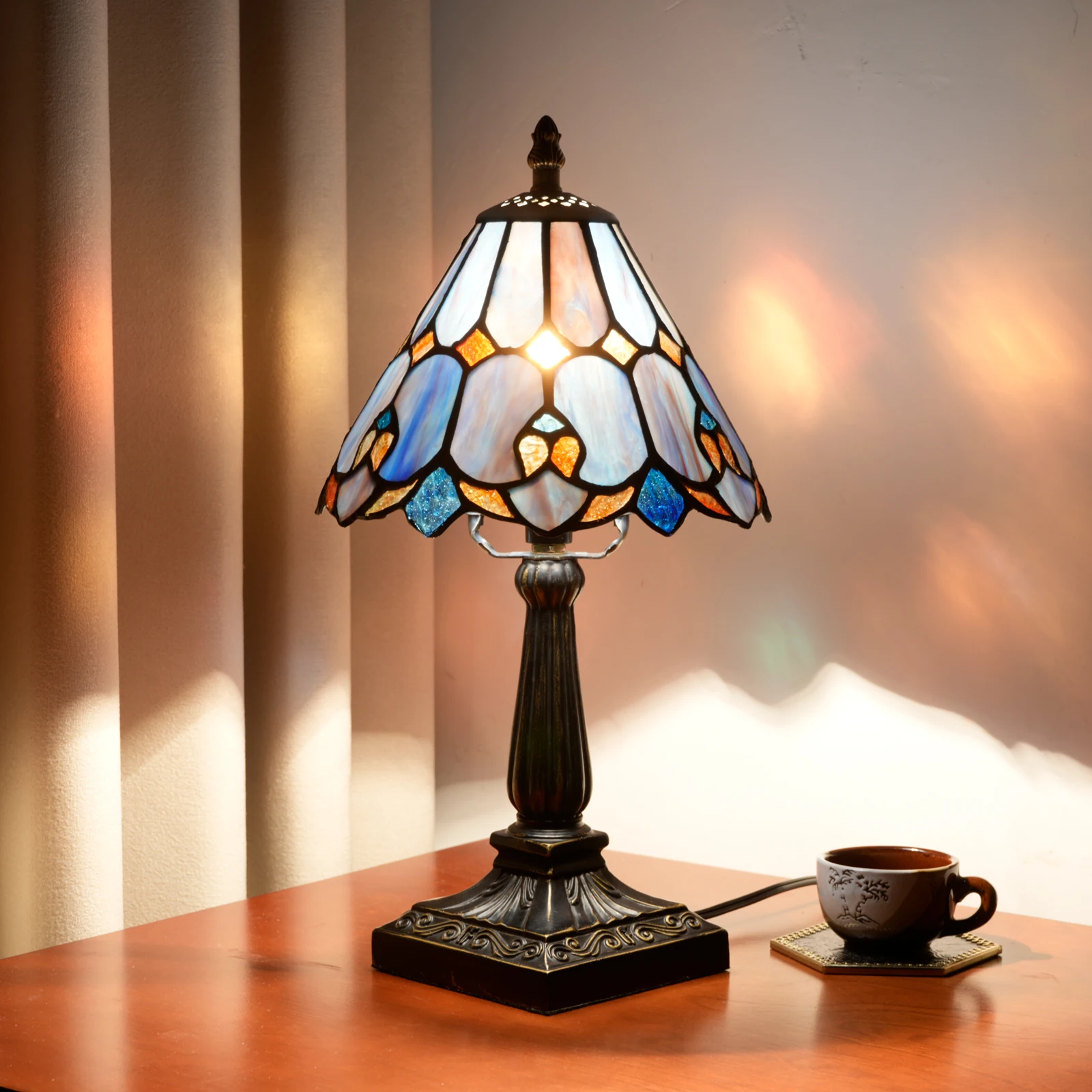 Tiffany Style Stained Glass Ta - Outdoor Furniture Vintage ulasan dan harga