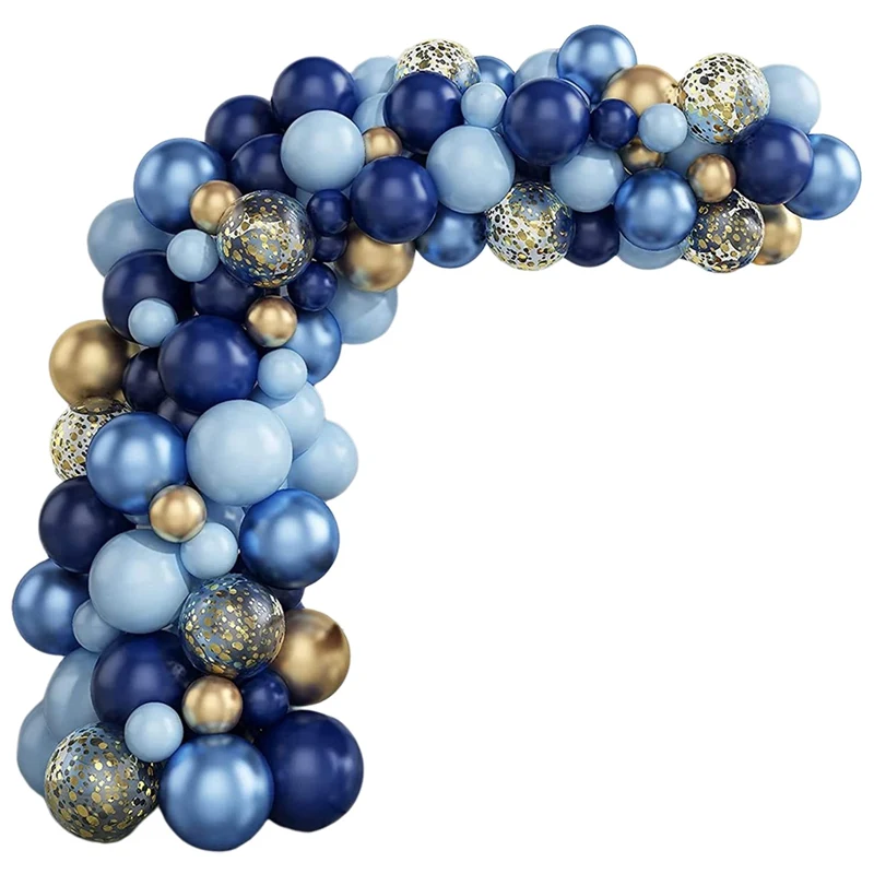 Marineblauwe en gouden confettiballonnen, 50 stuks 30,5 cm, parelwit en goud, metallic chroom, verjaardagsballonnen voor vieringen, afstudeerfeesten
