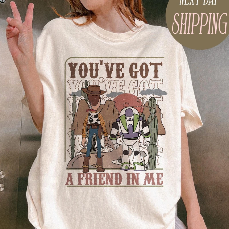 Retro Tienes un amigo en mí Toy Story Camisa de colores cómodos, Camisa Toy Story, Camisa Disney Pixar, Woody Buzz Toy Story Party