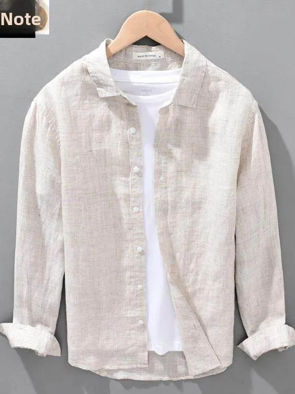 

Spring Summer New Men's Pure Linen Long Sve irt Loose Large Size Color Cotton Linen Material Men's irt Ciwalk ...