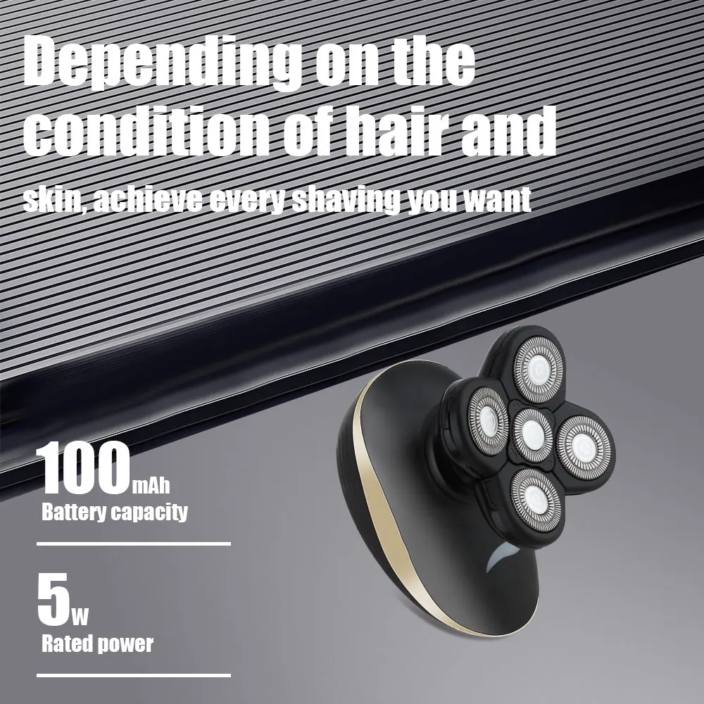 Men's Electric Beard Shaver 4D Hair Trimmer Floating Head Razor Rechargeable Shaving Machine Beard Grooming KIt Washable