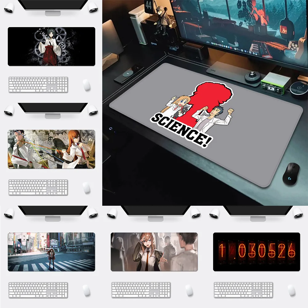 Steins Gate Mousepad HD Printing Computer Gamers Locking Edge Non-slip Mouse Pad XXL90x40cm Keyboard PC Desk Pad