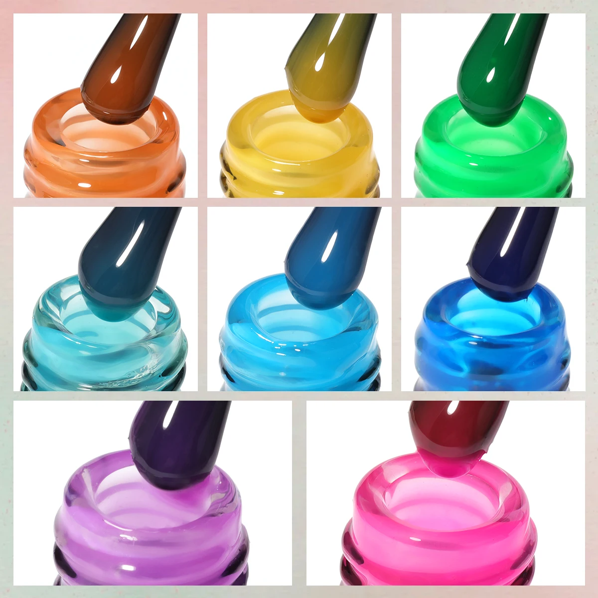 XEIJAYI 15ML 8色カラフルジェルネイルポリッシュセット、UV/LED対応、春のホリデーDIYネイルポリッシュデザイン