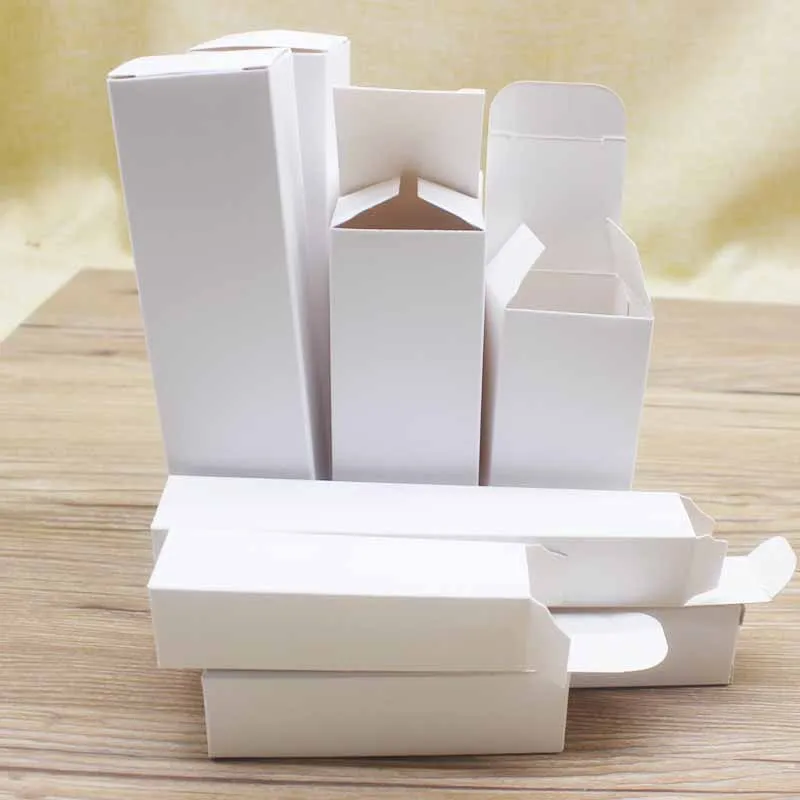 50Pcs/lot Multi size Rectangular Carton Packaging Box Packaging Folding Boxes For Essential Candle Gift Oil Bottle Package