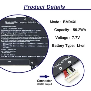 Batería de laptop BM04XL para HP EliteBook X360 1030 G3 G4/1030 G3 45X96UT 3ZH01EA Series BMO4XL HSTNN-USC7L L02031-241 L02031-2C1 8 mejores ventas HP EliteBook x360 1030 G3 - №5