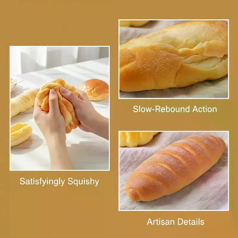 1Pcs Croissant Squeeze Toy Slow Rising Sticky Stress Relief Toy Super Soft Creative Simulation Bread Anti Anxiety Toys