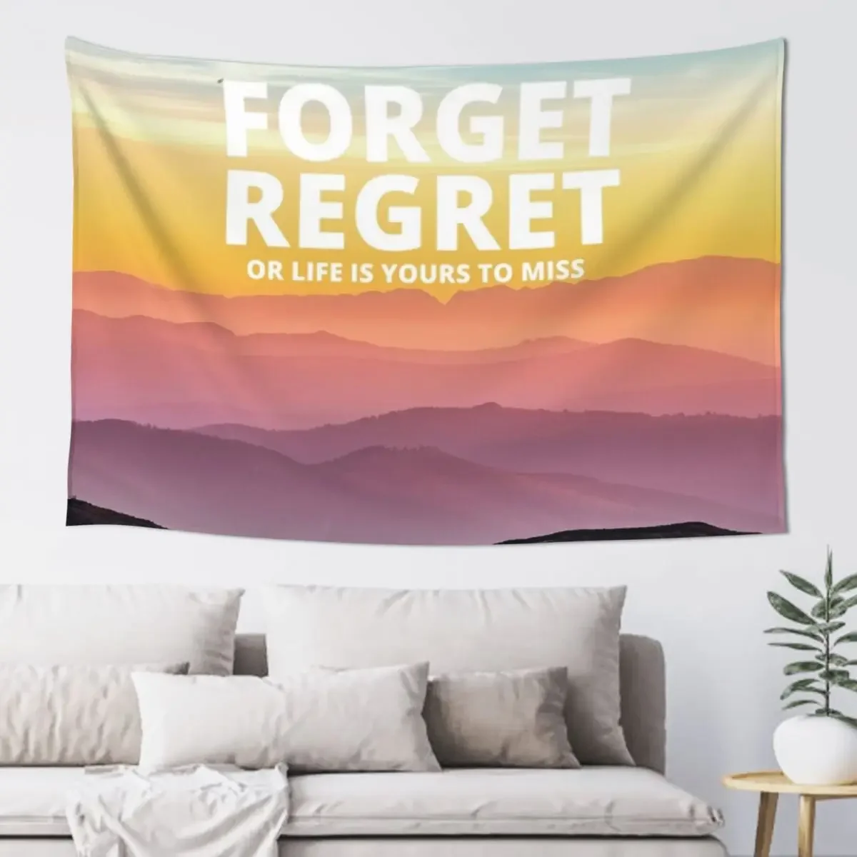 Forget regret or life is yours to miss Tapestry Home Decorating Anime Decor Korean Room Decor Tapestry