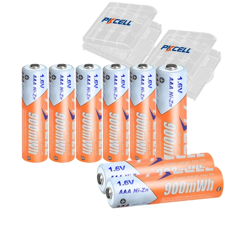 8PCS PKCELL High Voltage Rechargeable AAA NiZn Batteries 1.6V 900mWh  NI-ZN Battery for Toys Camera Headlamp