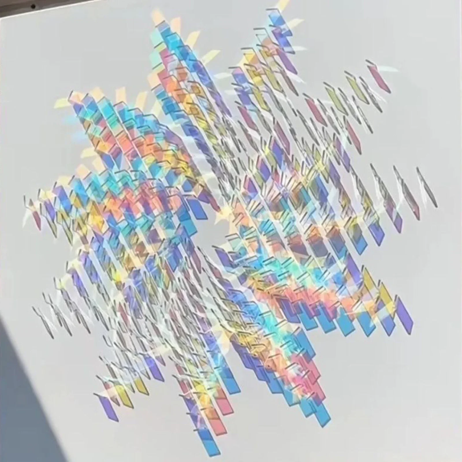 

Mini Holographic Acrylic Blocks 100/200pcs Rainbow Reflective Acrylic Sheet Squares Colored Boards Panel for DIY Wall Decoration