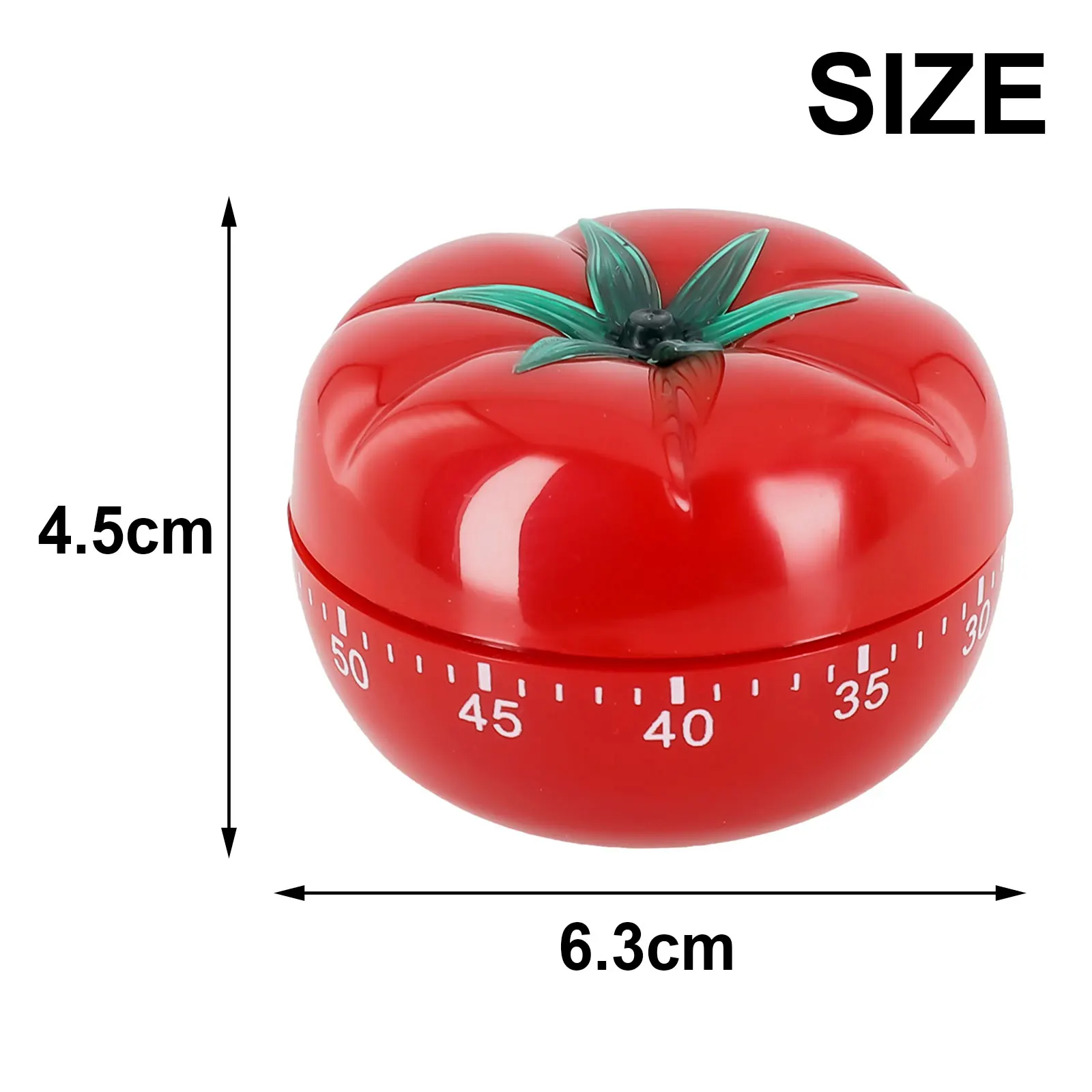 1pc Tomato Timer Kitchen Cooking Cute Reminder Alarm Clock Baking Mechanical Countdown Timer Tools 60-minute ABS 6.3x4.5cm