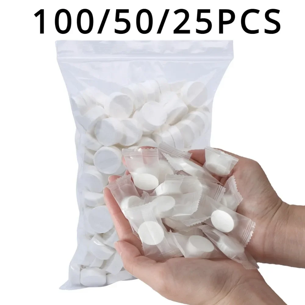 

100/50/25PCS Compressed Towel Disposable Coin Face Towel Portable Makeup Cleaning Cloth Outdoor Travel Barbecue Camping Hotel