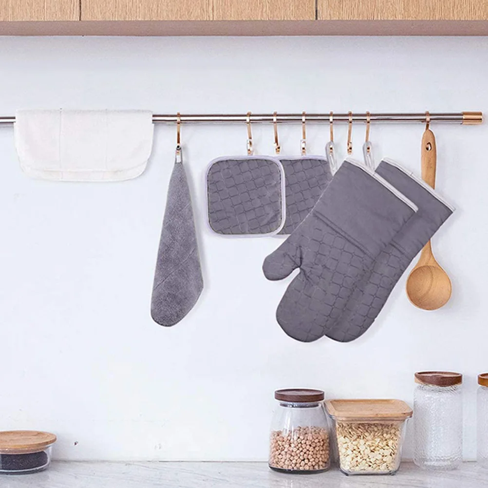 

Heat Resistant Microwave Oven Mitts Kitchen Baking Gloves Anti-Scald Cushion Towel For Cooking Bbq Oven Use Kitchen