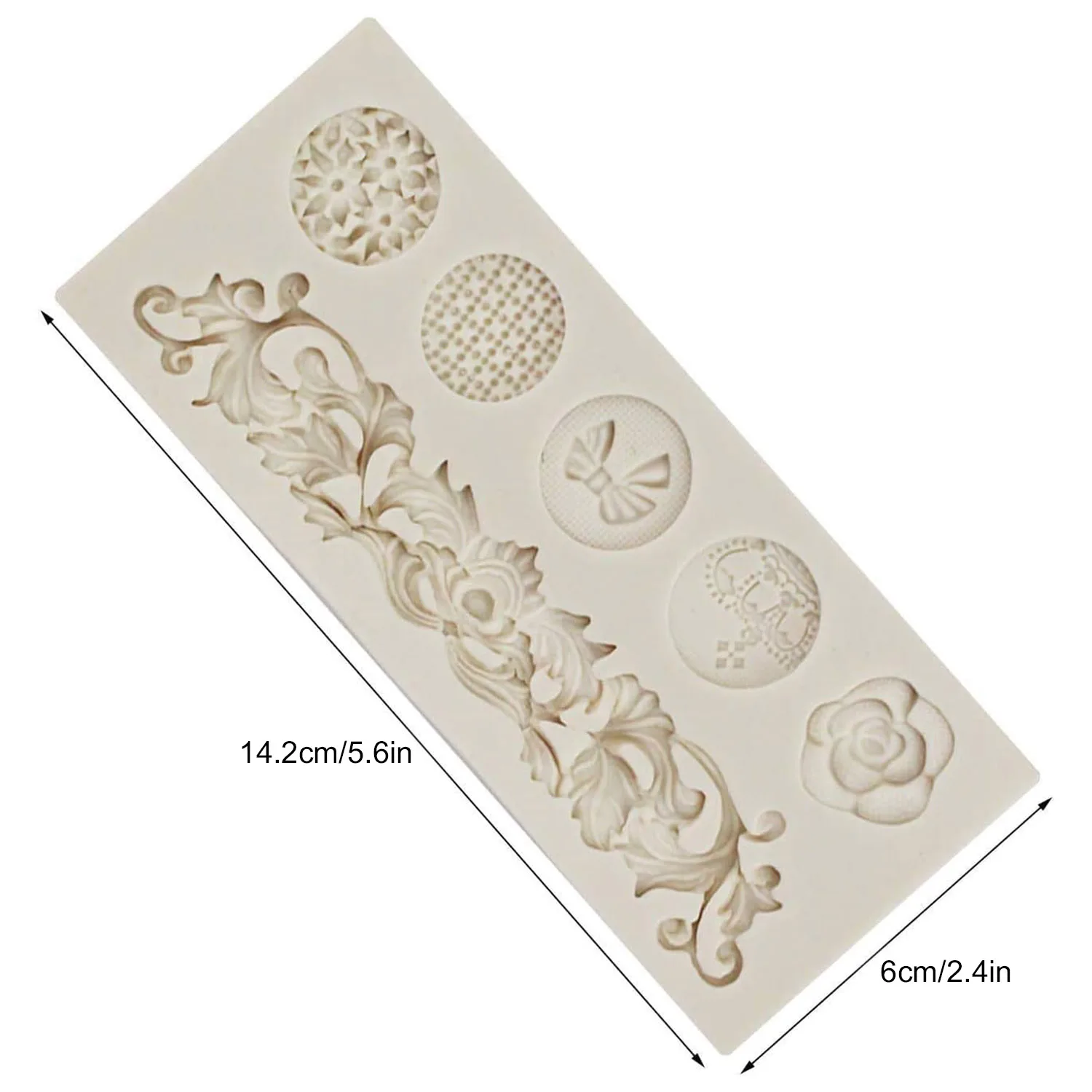 3 Pieces Baroque Fondant Molds Scroll Border Lace Silicone Molds Curlicues Gum Paste Candy Chocolate Molds for Cake Decorating