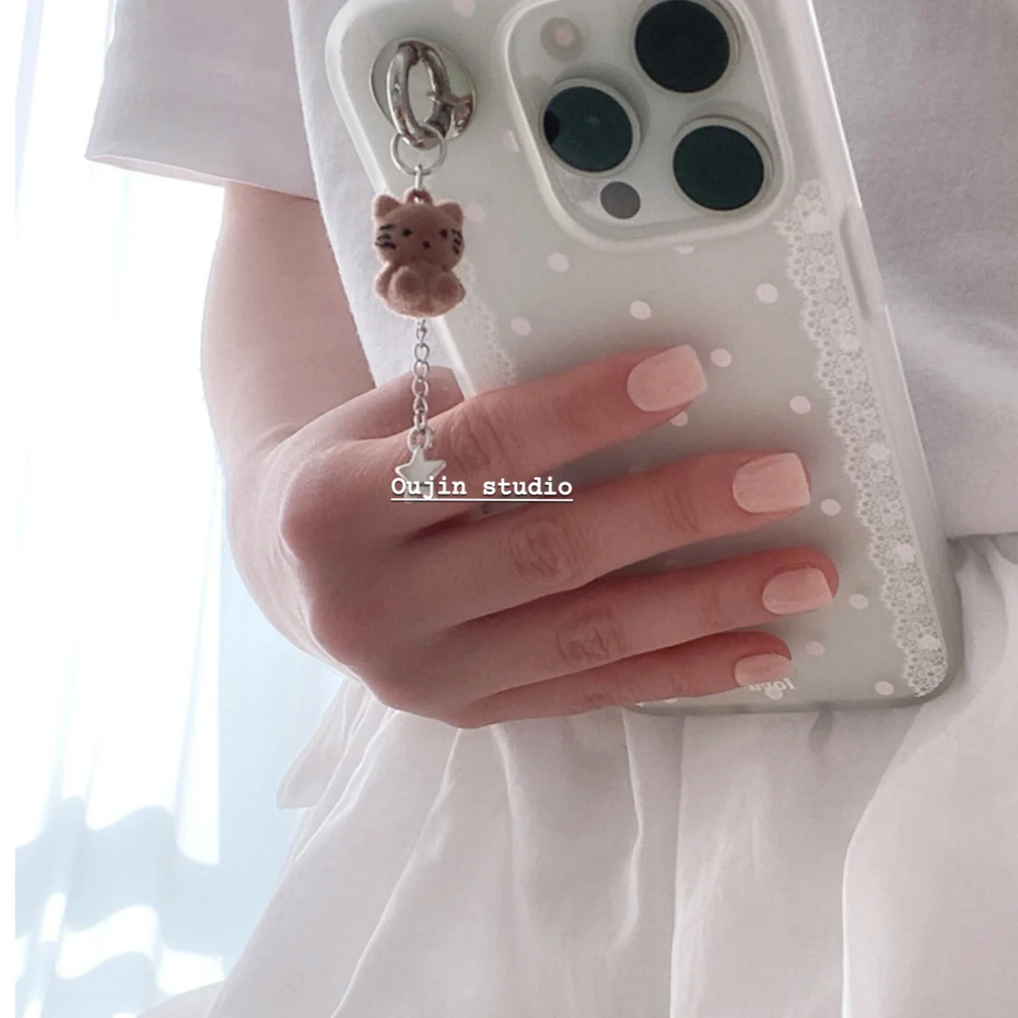 Ins Korean Polka Dots Lace Edge Phone Case For iPhone 17AIR 16 15 14 13 12 11 Pro MAX X XR XS 16e MI
