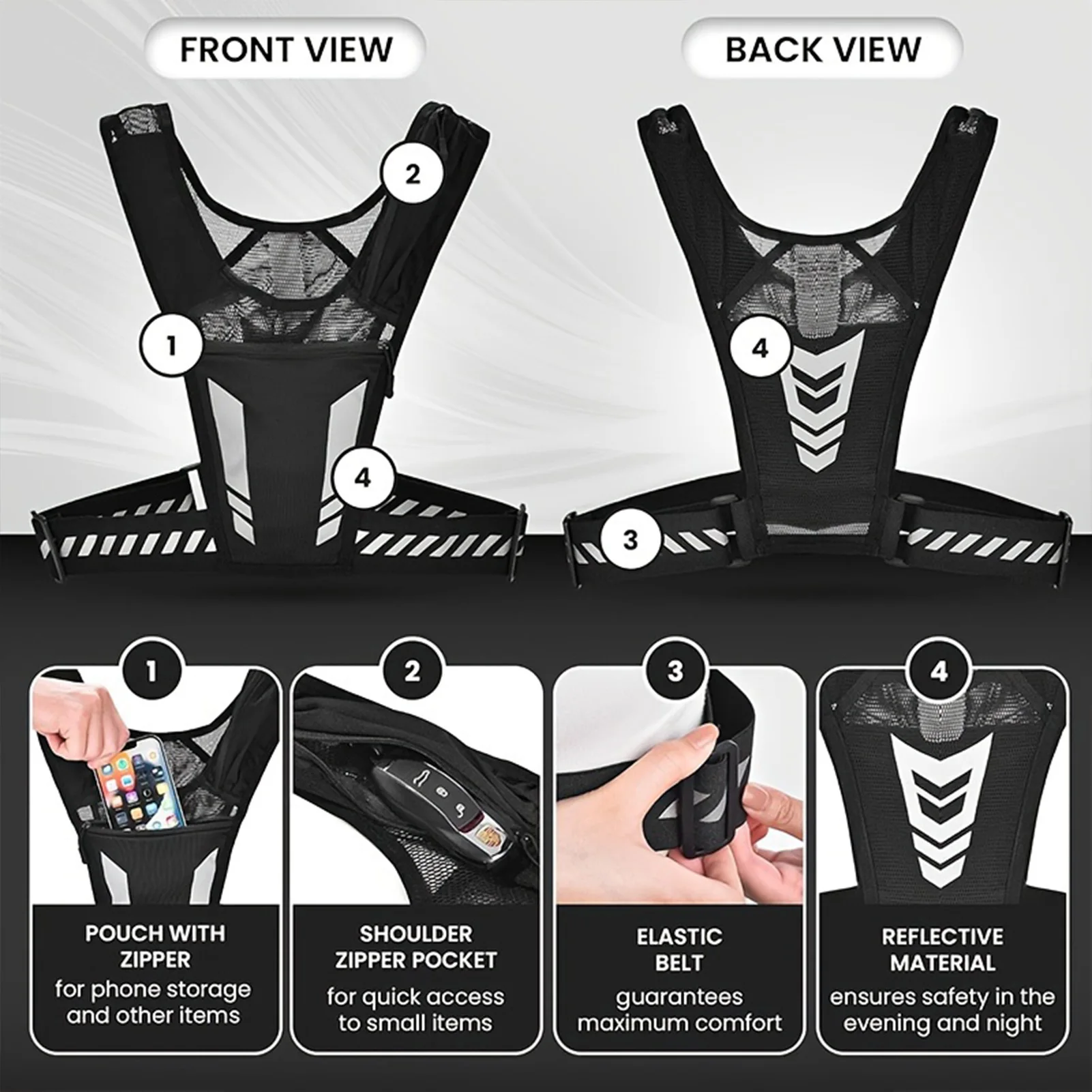 

Outdoor Sports Vest Ultra Lightweight Breathable Vest For Mobile Phone Kettle Storage Spring Summer Outdoor Sports Vests