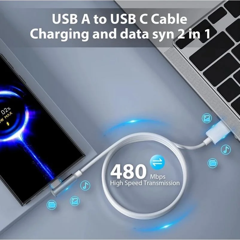 Original Xiaomi 120W 6A Usb Type C Game Fast Charging Cable 90 Degree Elbow For Mi 12 11 10 9 Poco X5 Redmi Note 12 Pro + Tipo