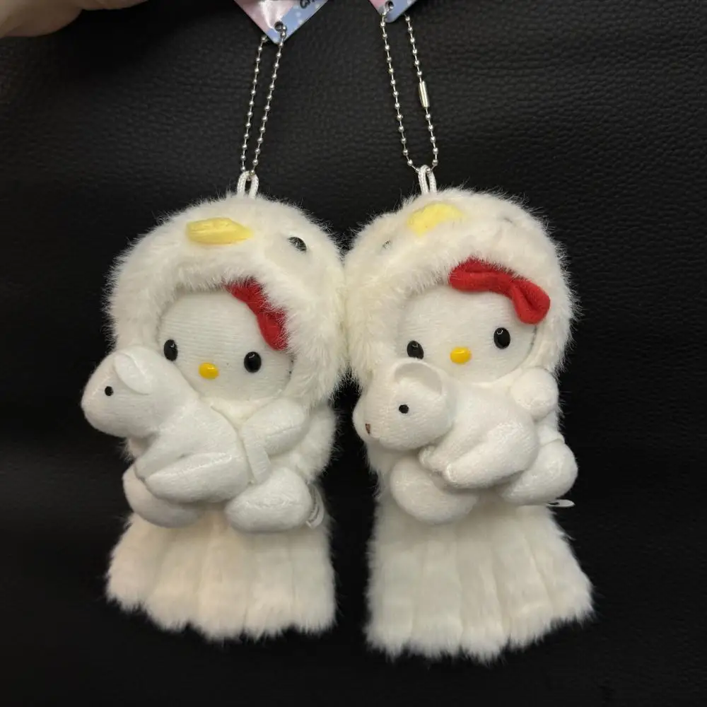 Cartoon Sanrio Hellokitty negenstaartvos Witte staart Pluche Pop sleutelhanger schooltas Hanger Kinderen pluche metgezel speelgoed cadeau